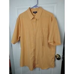 Croft&Barrow Men's XL Shirt Orange Check Short Sleeve Button Front Pocket Casual